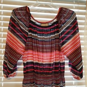 4/$25 Avenue multi colored top with elastic waist